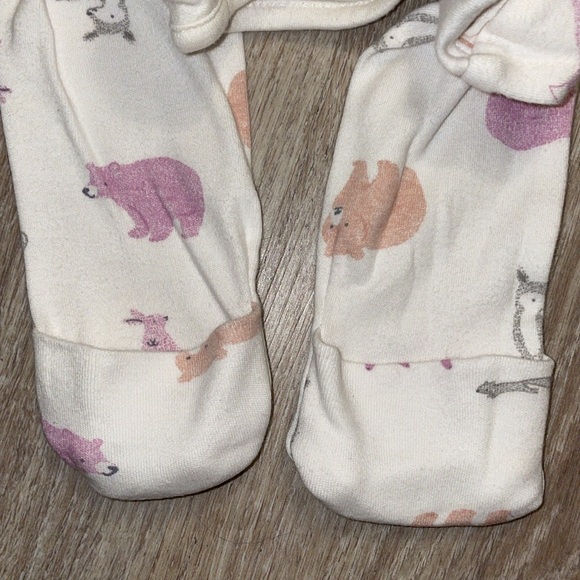 NB Carter’s Just One You Baby Girl/Boy Forest Animal Purple Fox Footed Pajamas - Picture 3 of 7